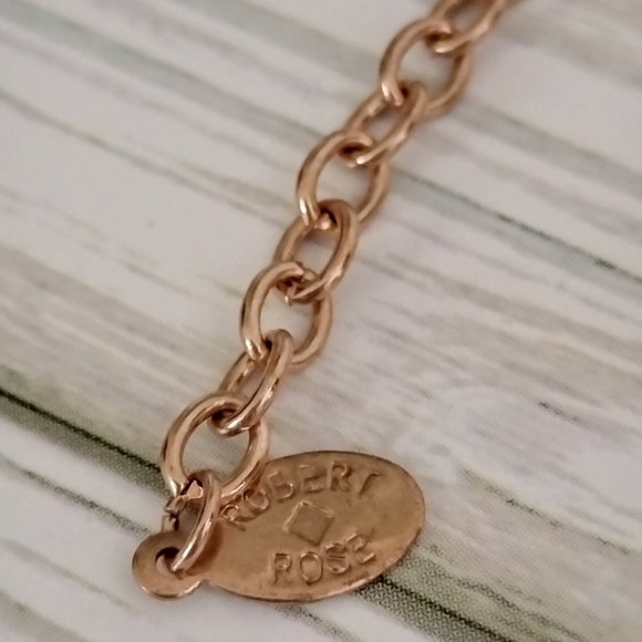 Robert Rose Gold tone Necklace with  Purple Stations Beads Chunky - Picture 5 of 7